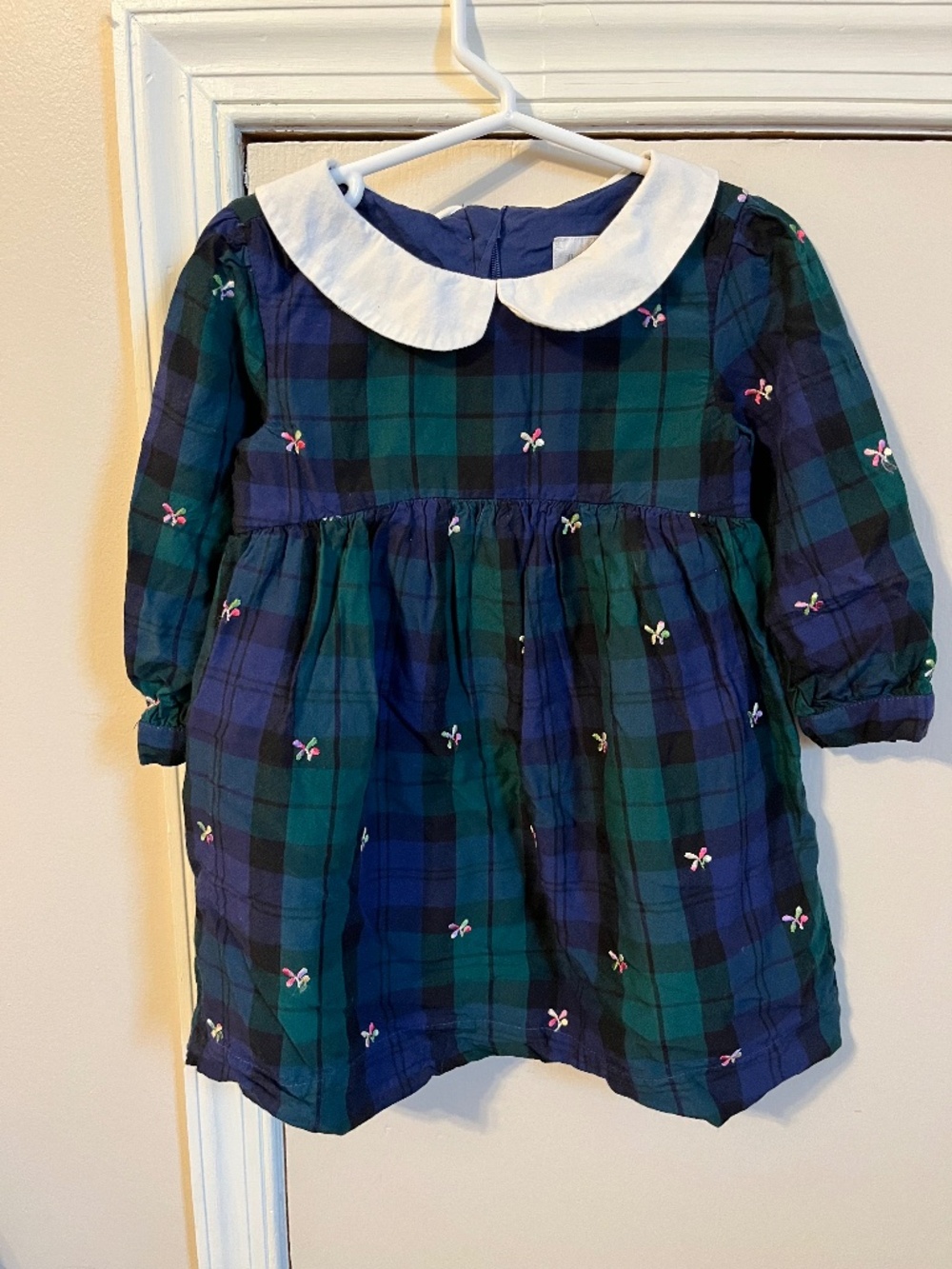Baby Gap Sarah Jessica Parker Blue Green Plaid Dress Size 3